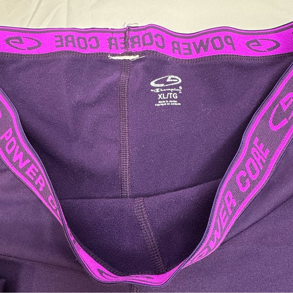 Champion Power Core Fleece Lined Baselayer Stretch Pant Legging Purple Womens XL - Picture 3 of 9
